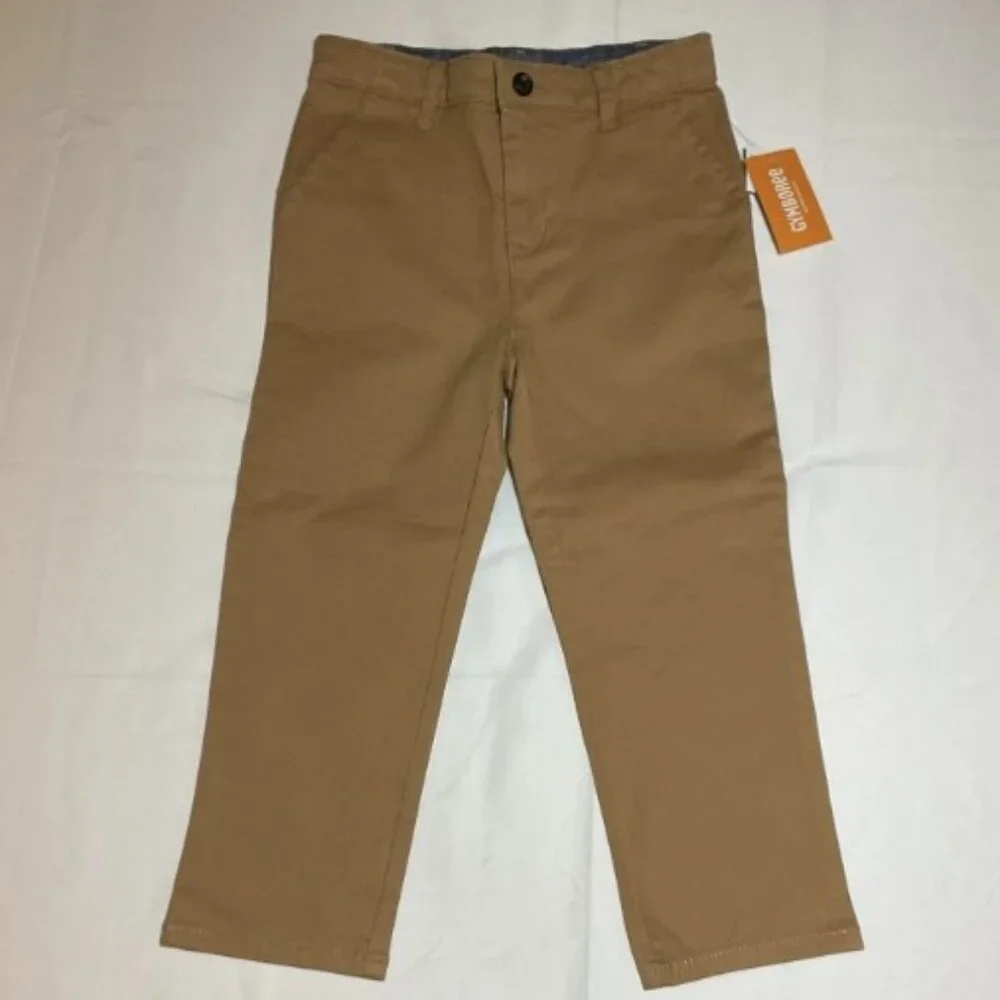 Gymboree Boys Size 4T Tan Chino Adjustable Waist Pants NWT Classic Preppy School